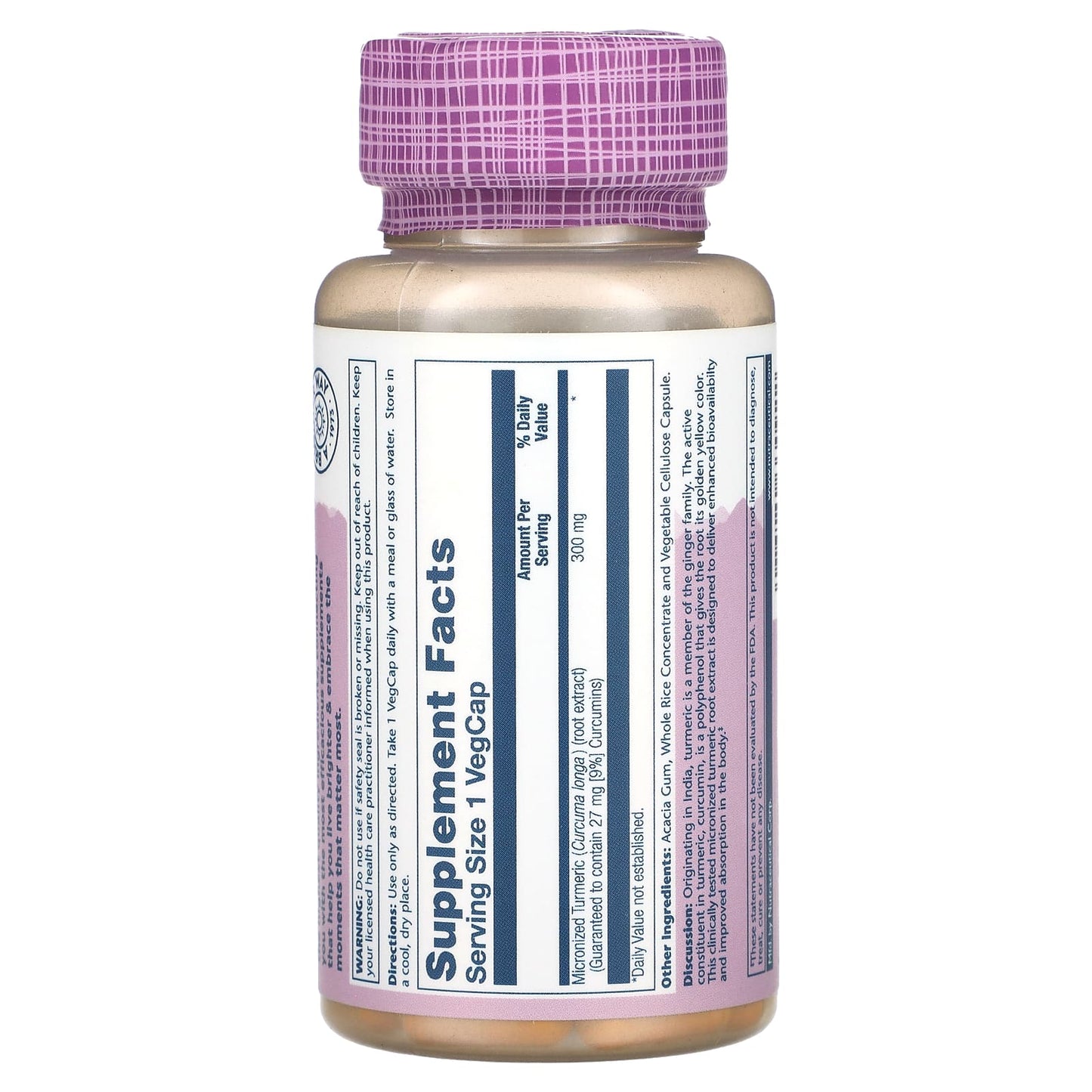 Solaray, Vital Extracts Super Bio Turmeric, 300 mg, 30 VegCaps UPC 076280330922 | HiLife Vitamins