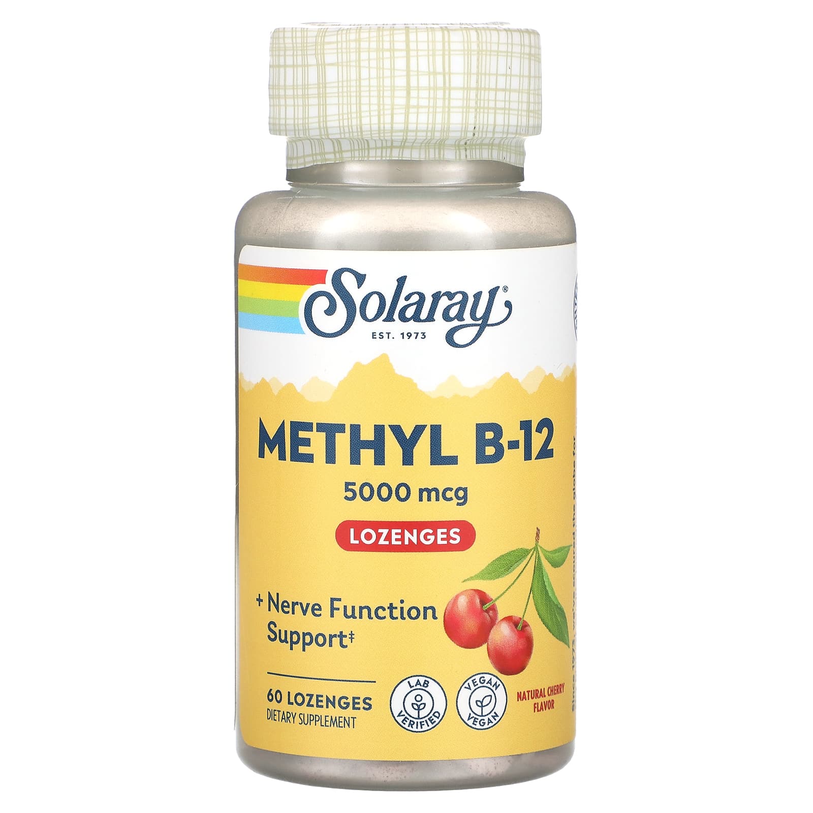 Solaray, Methyl B-12 5000 Mcg, 60 Lozenges UPC 076280342987 | HiLife Vitamins