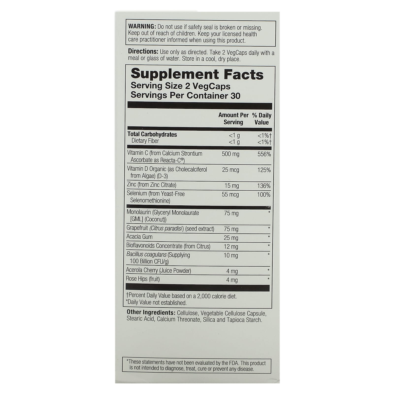 Solaray, ImmuFight Daily Defense, 60 VegCaps UPC 076280370201 | HiLife Vitamins