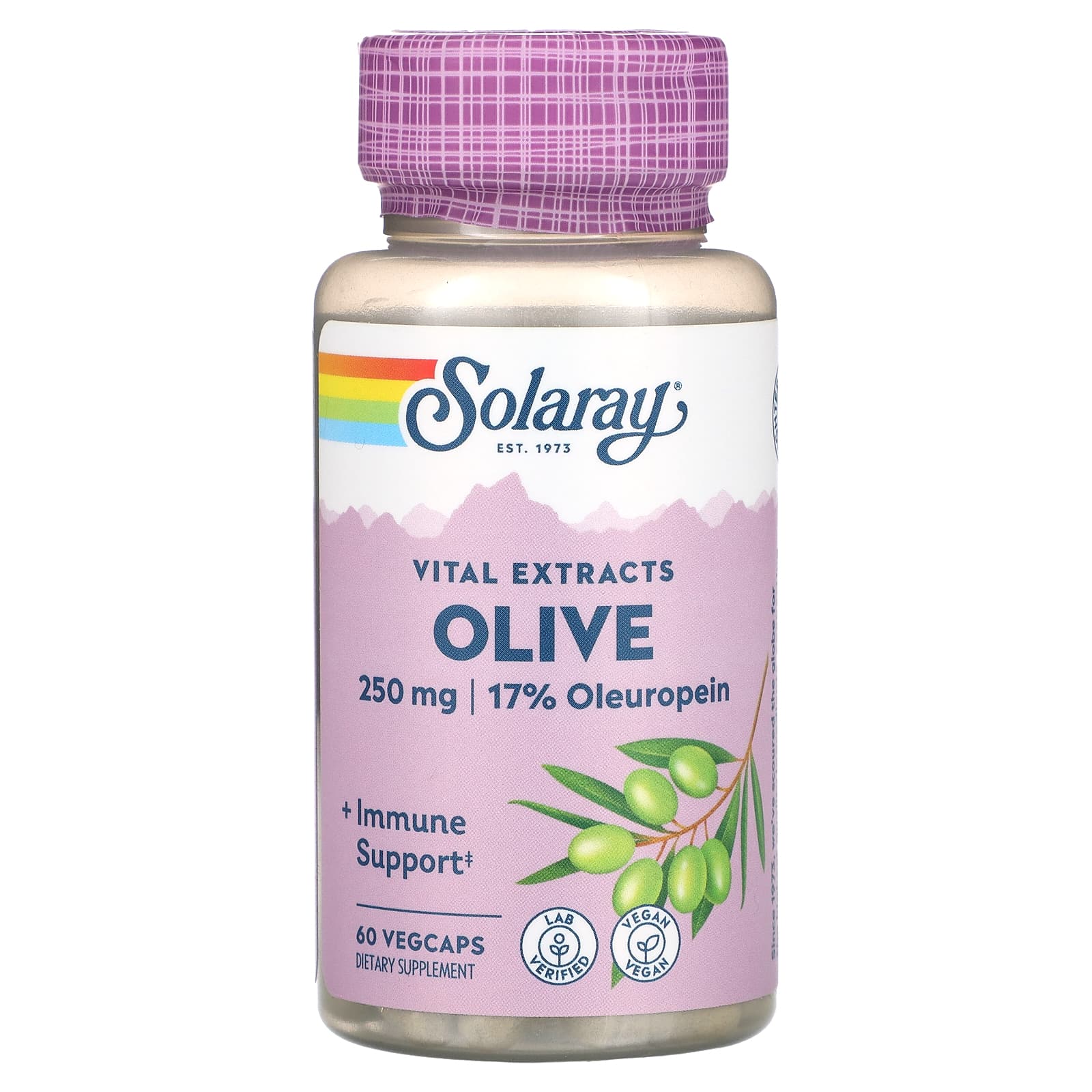 Solaray, Vital Extracts, Olive, 250 mg, 60 VegCaps UPC 076280375718 | HiLife Vitamins