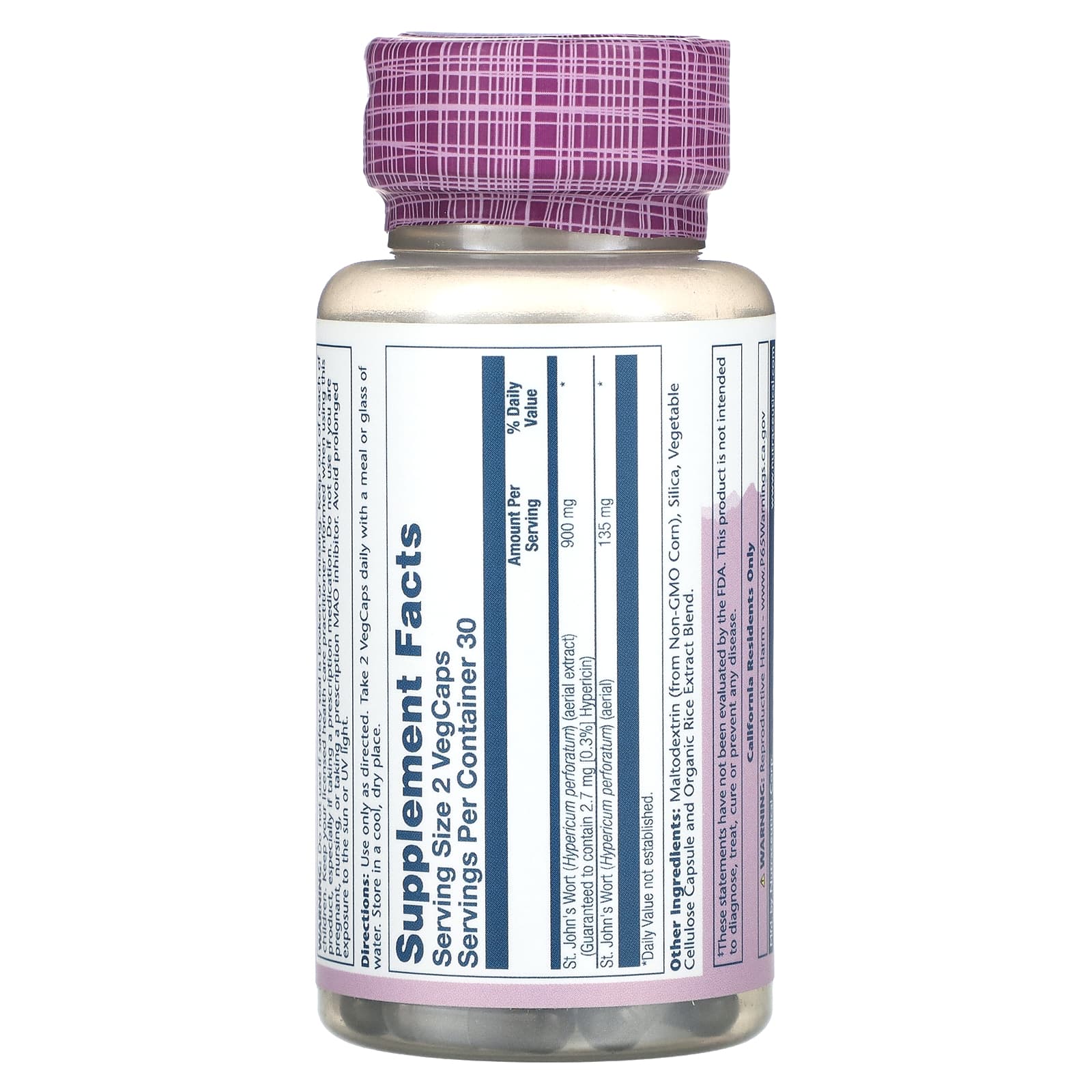 Solaray, Vital Extracts, St. John’s Wort, 450 mg, 60 VegCaps UPC 076280377644 | HiLife Vitamins