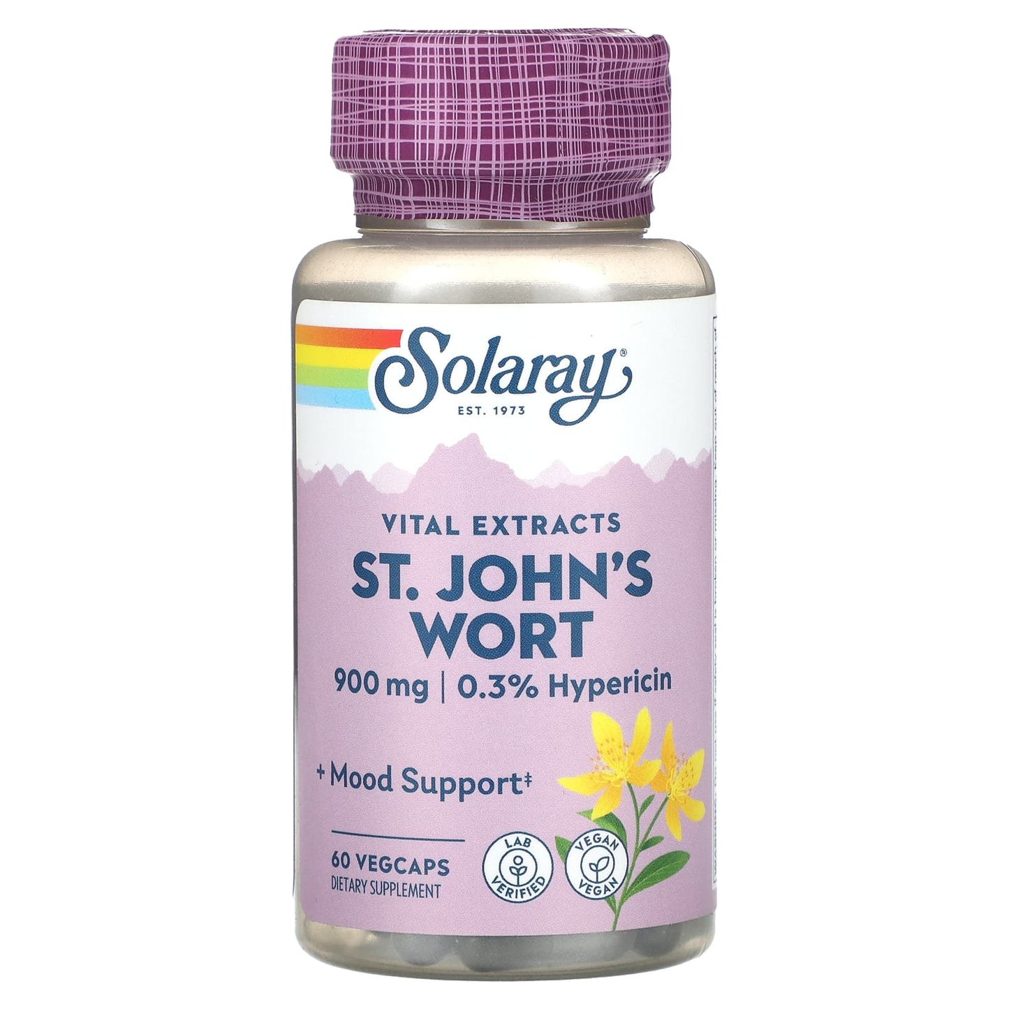 Solaray, Vital Extracts, St. John’s Wort, 450 mg, 60 VegCaps UPC 076280377644 | HiLife Vitamins