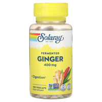 Solaray, Fermented Ginger, 400 mg, 100 VegCaps UPC 076280386875 | HiLife Vitamins