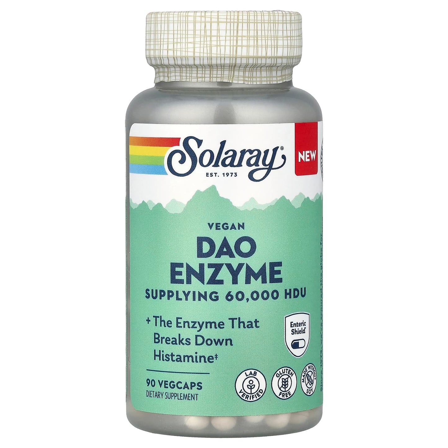 Solaray, Dao Enzyme, 60,000 HDU, 90 VegCaps UPC 076280397260 | HiLife Vitamins