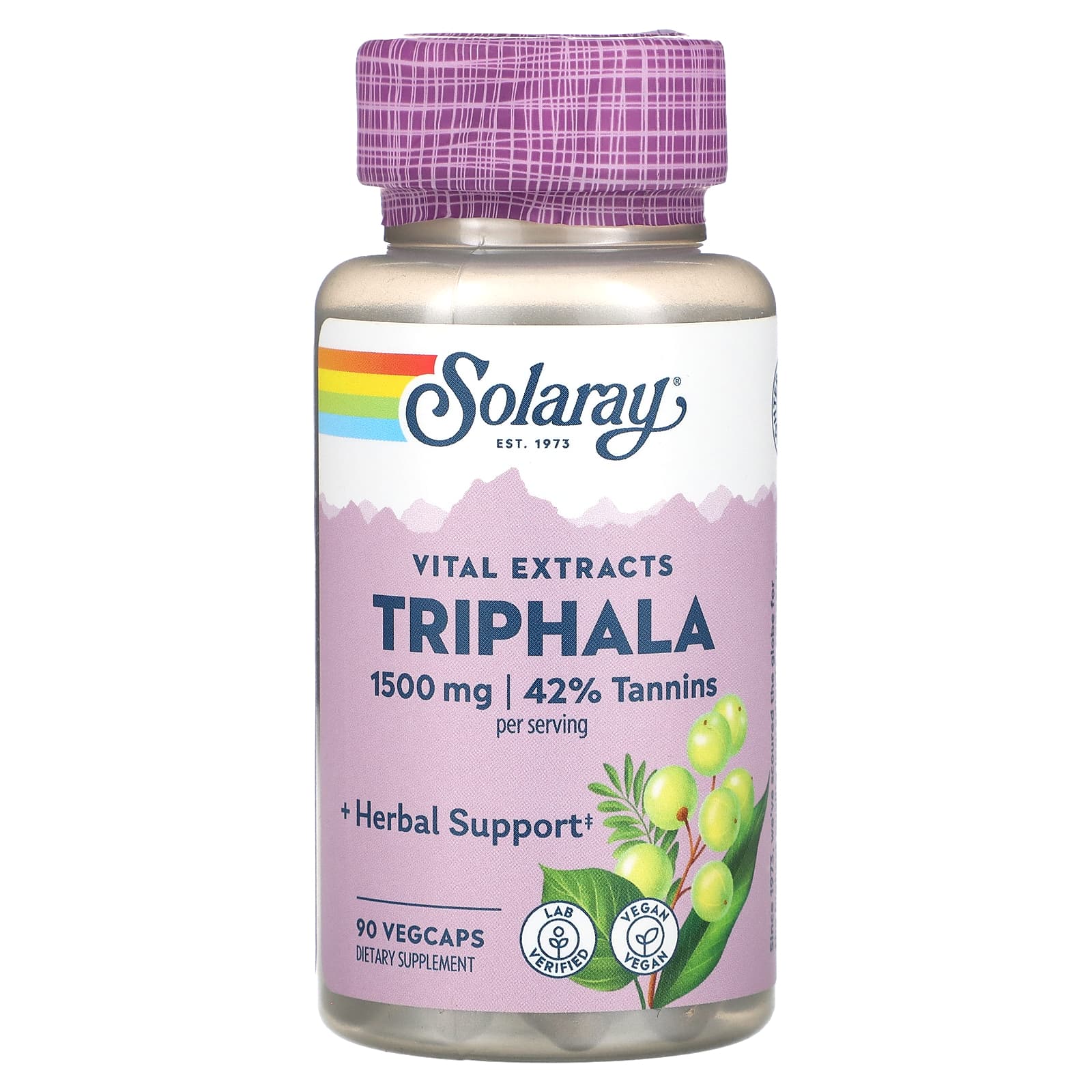 Solaray, Vital Extract, Triphala, 500 mg, 90 VegCaps UPC 076280399172 | HiLife Vitamins