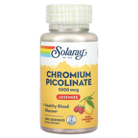 Solaray, Chromium Picolinate, Natural Lemon-Raspberry, 1,000 mcg, 100 Lozenges UPC 076280418873 | HiLife Vitamins
