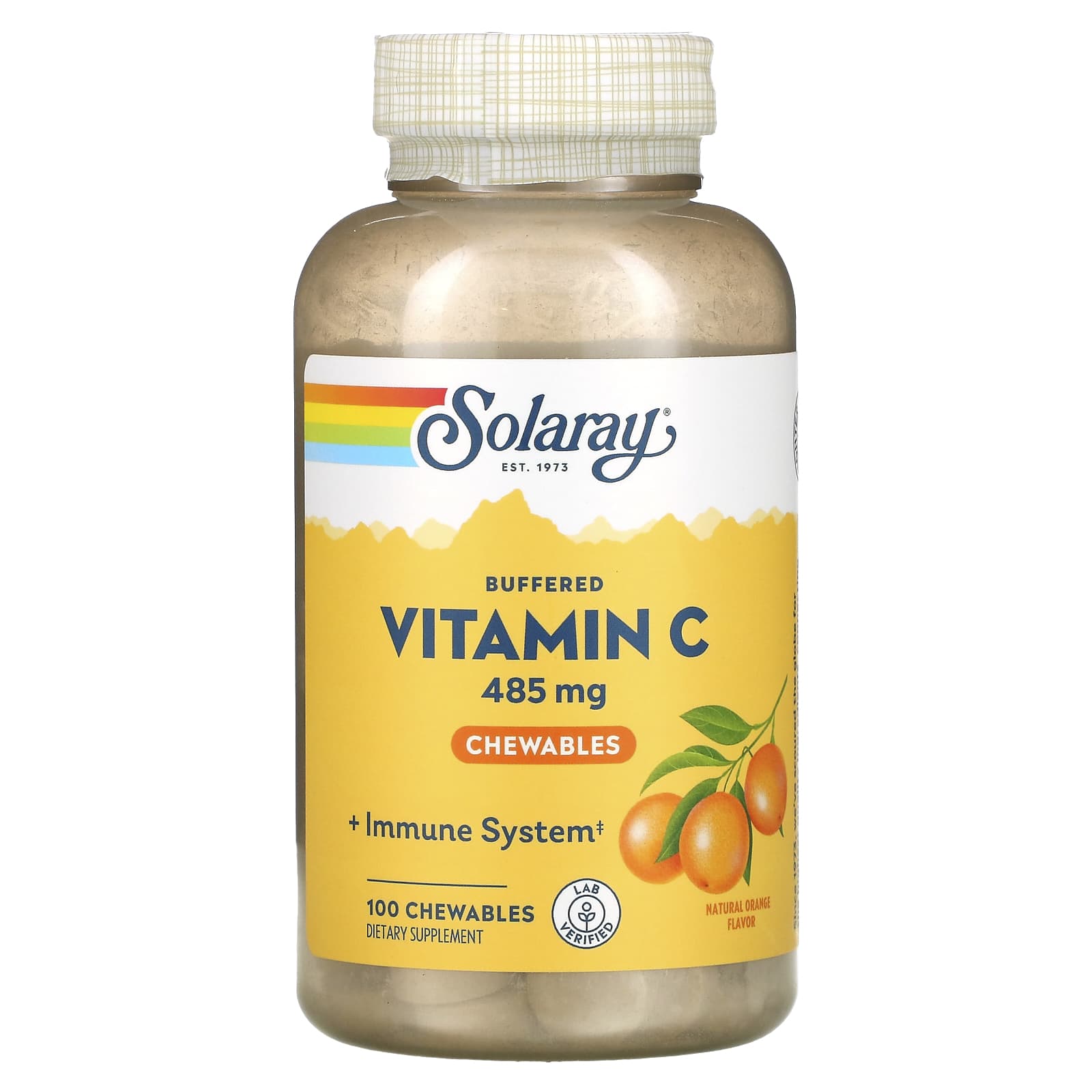 Solaray, C Orange 500 mg, 100 Chewable UPC 076280449051 | HiLife Vitamins