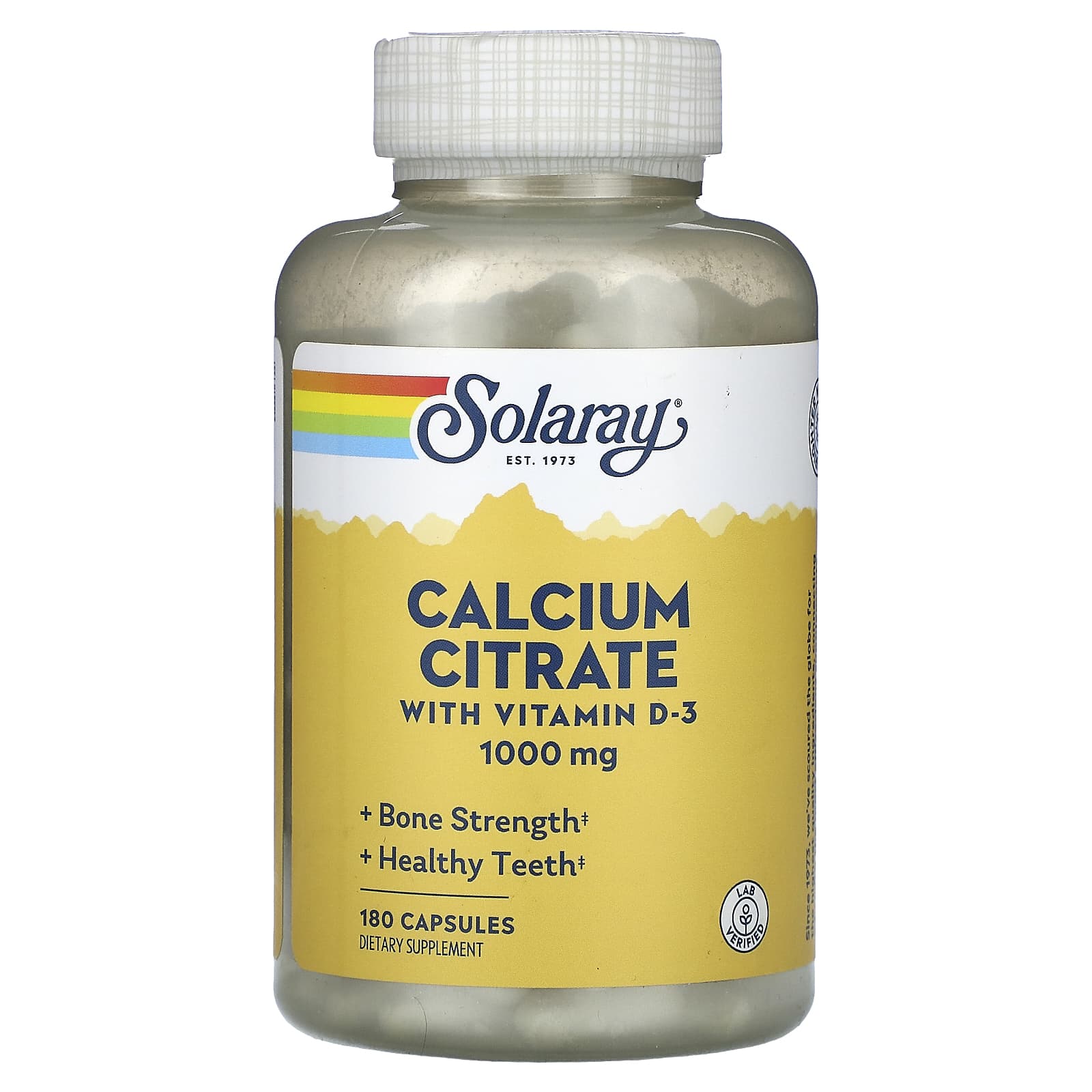 Solaray, Calcium Citrate with Vitamin D-3, 250 mg, 180 Capsules UPC 076280458350 | HiLife Vitamins