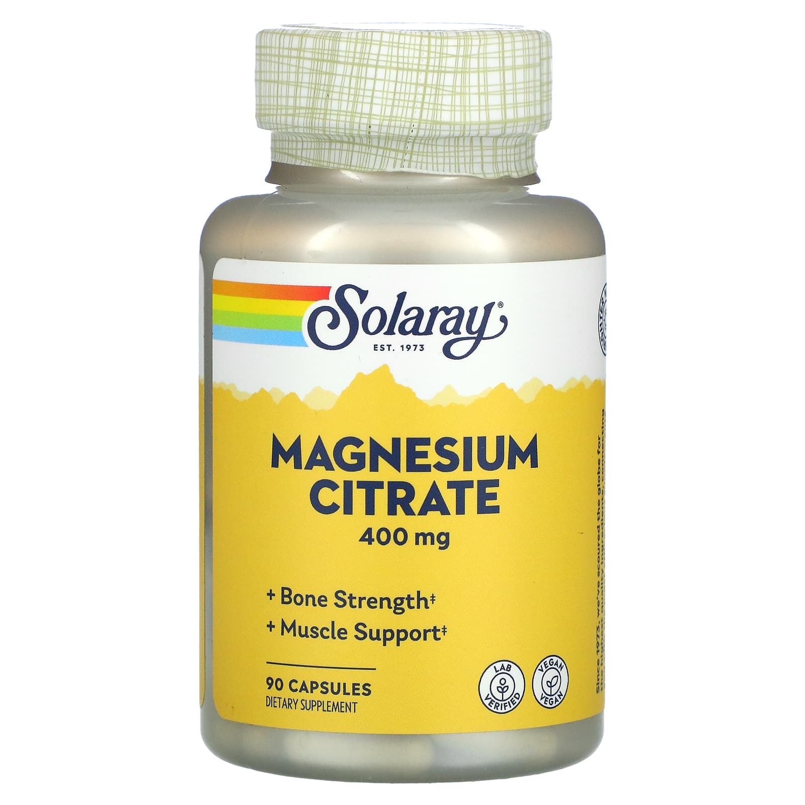 Solaray, Magnesium Citrate, 90 Capsules UPC 076280463019 | HiLife Vitamins