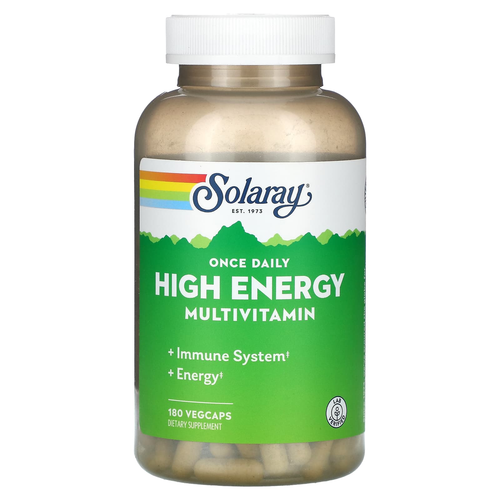 Solaray, Once Daily High Energy, Multivitamin, 180 VegCaps UPC 076280473124 | HiLife Vitamins