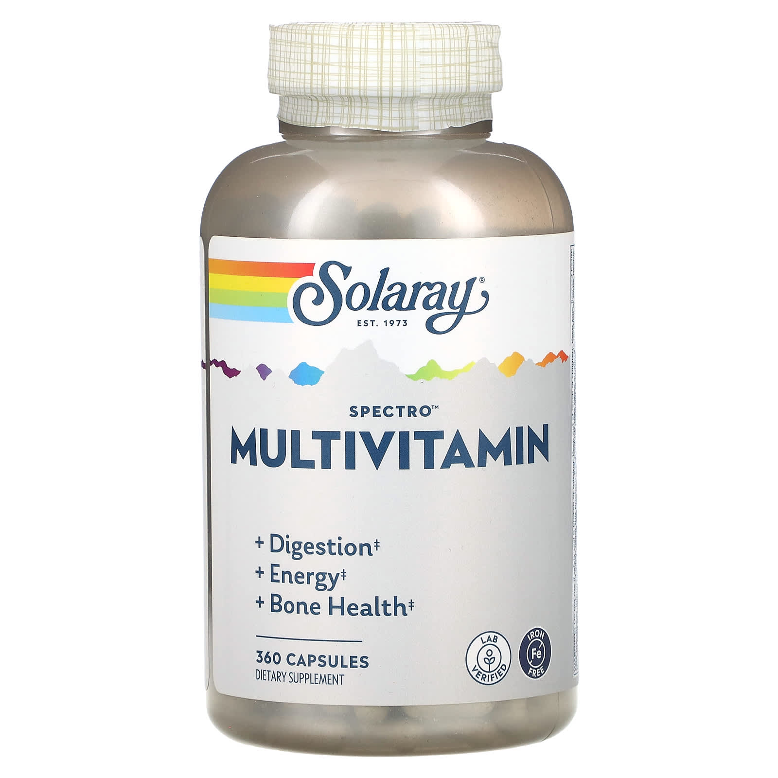 Solaray, Spectro Multivitamin, Iron Free, 360 Capsules UPC 076280478556 | HiLife Vitamins