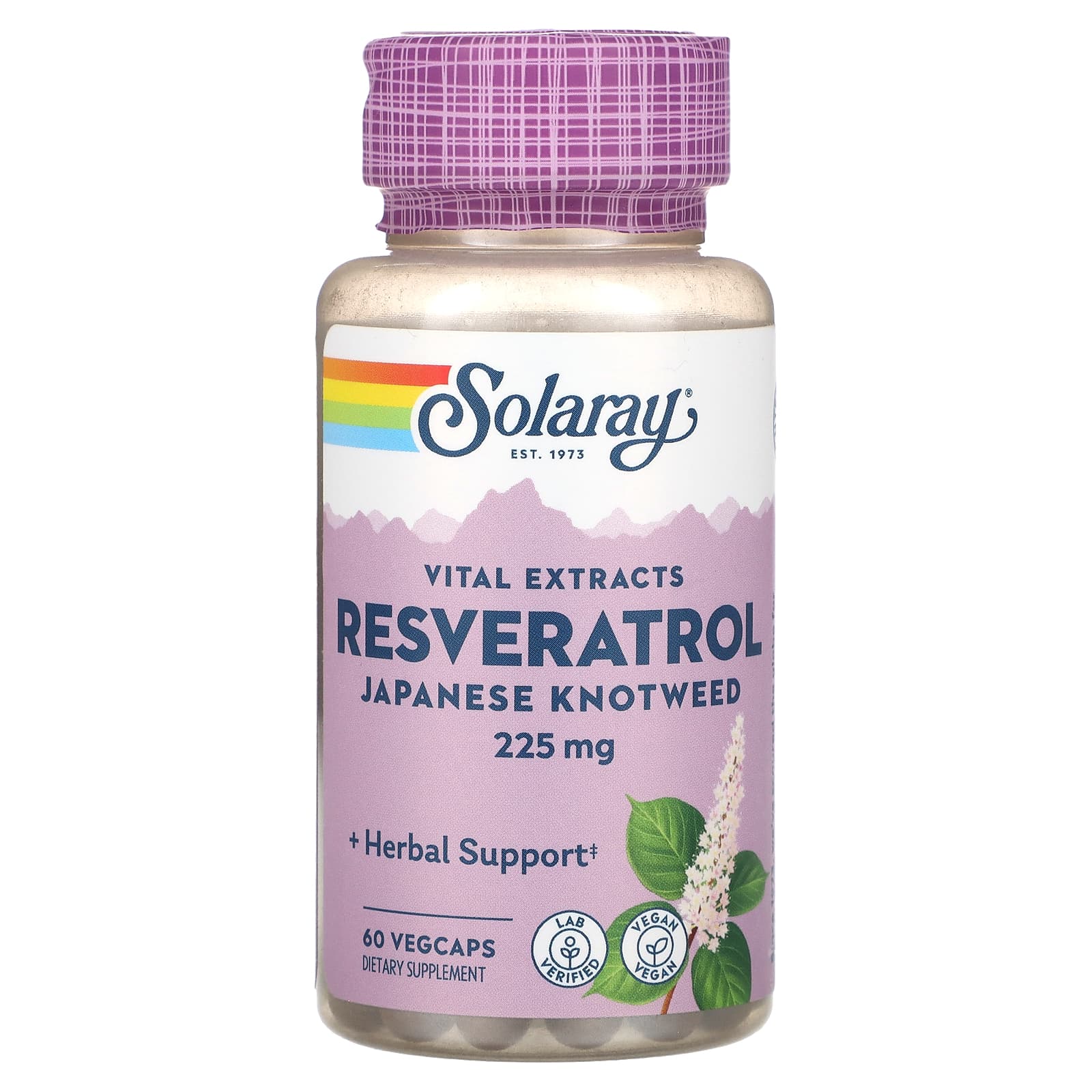 Solaray, Vital Extracts, Resveratrol Japanese Knotweed, 225 mg, 60 VegCaps UPC 076280489477 | HiLife Vitamins