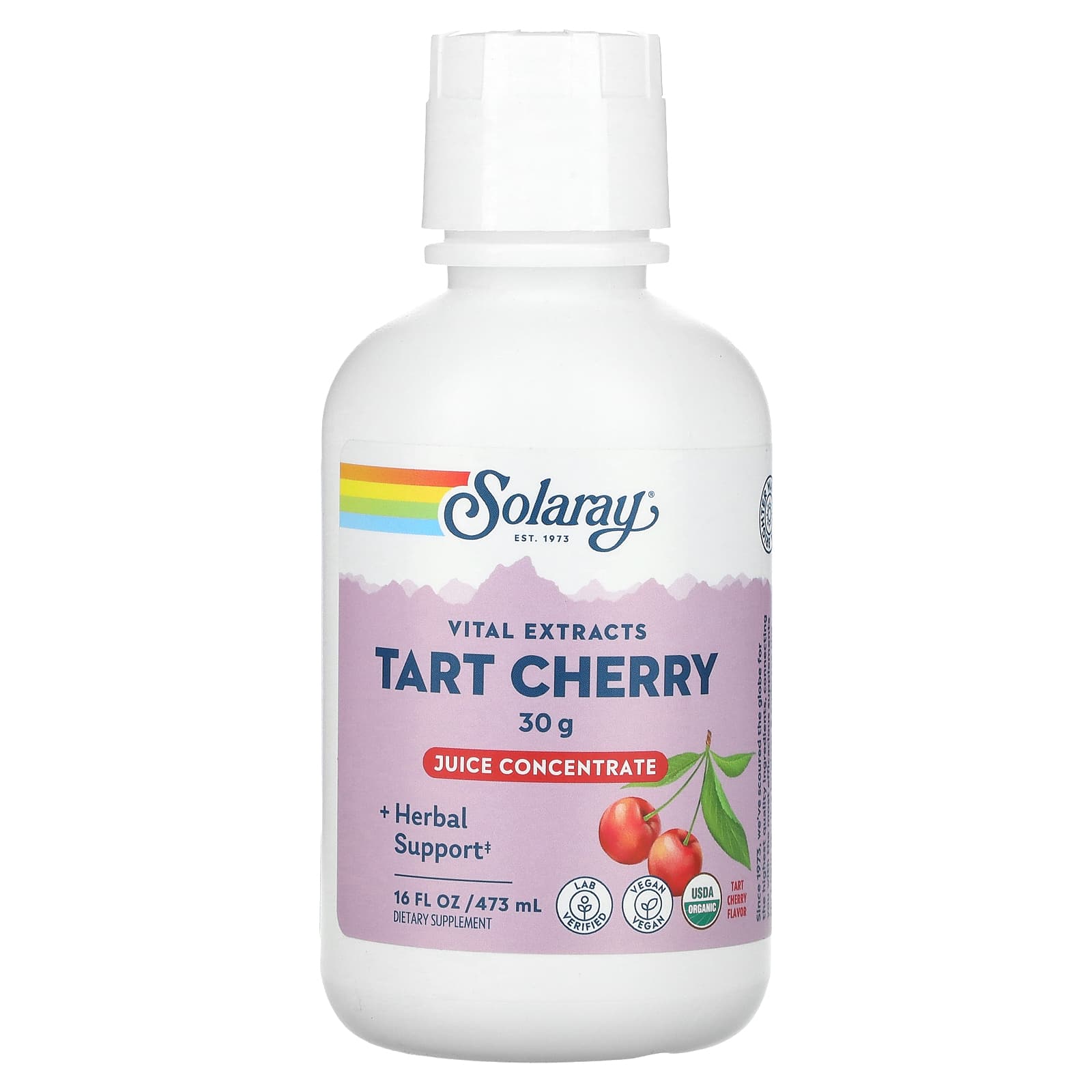 Solaray, Vital Extracts, Juice Concentrate, Tart Cherry, 30 g, 16 Oz UPC 076280502596 | HiLife Vitamins