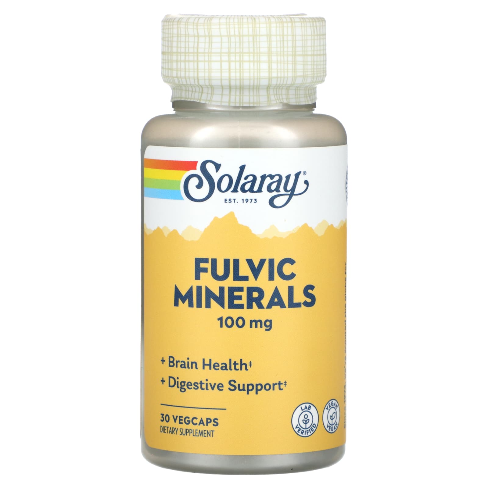 Solaray, Fulvic Minerals, 100 mg, 30 VegCaps UPC 076280512847 | HiLife Vitamins