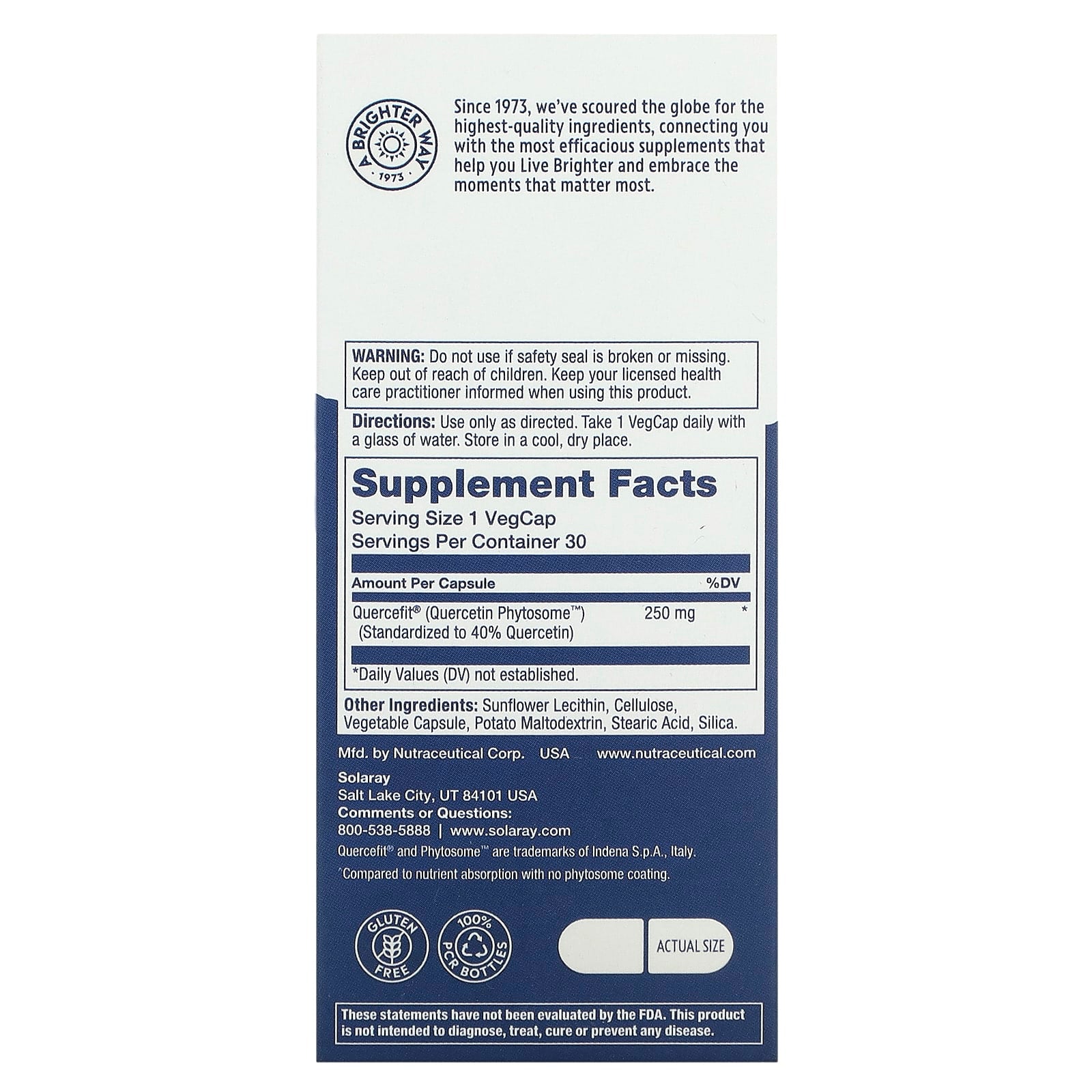 Solaray, Quercetin Phytosome, 30 VegCaps - [product_sku] | HiLife Vitamins