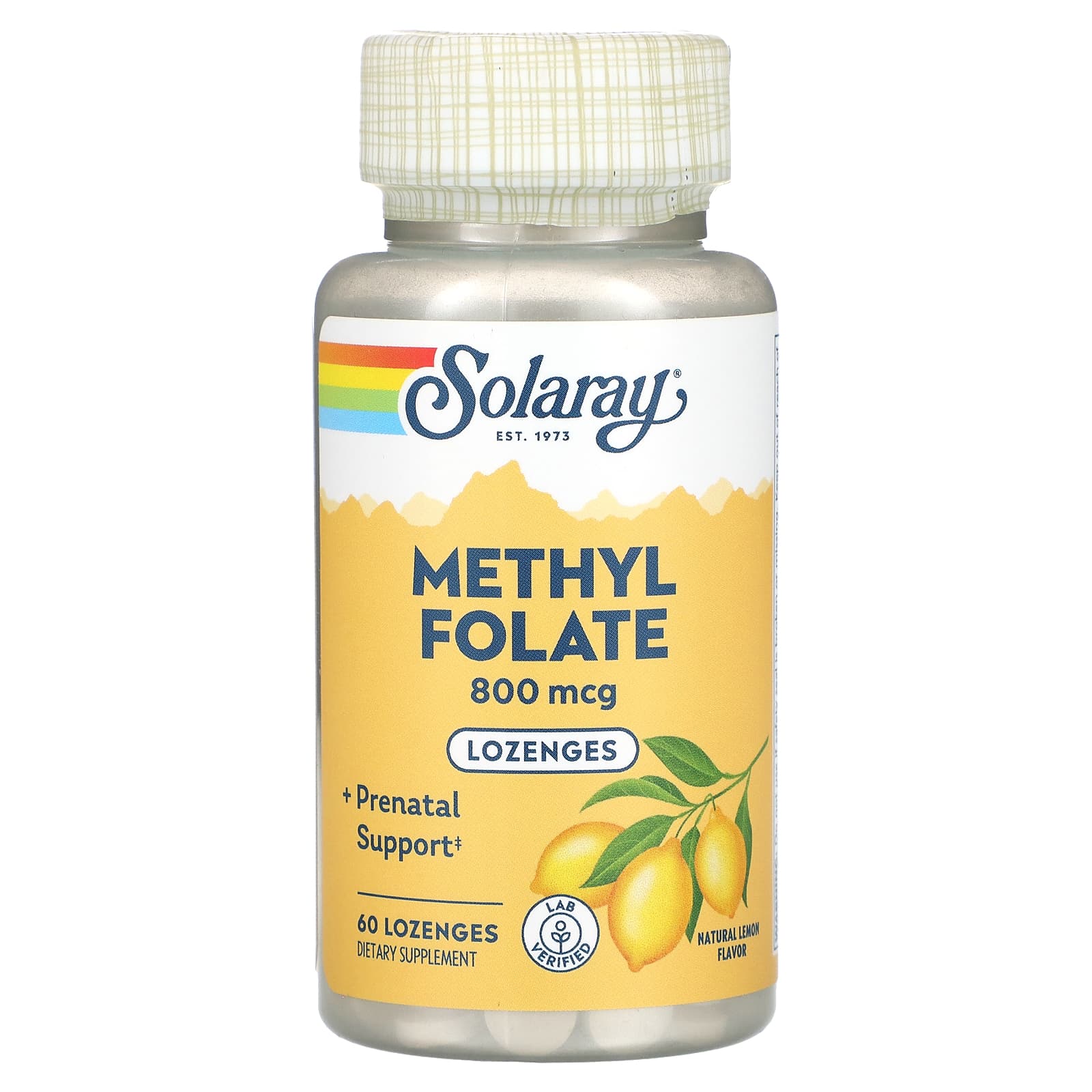 Solaray, Methyl Folate, Lemon, 800 mcg, 60 Lozenges UPC 076280578959 | HiLife Vitamins