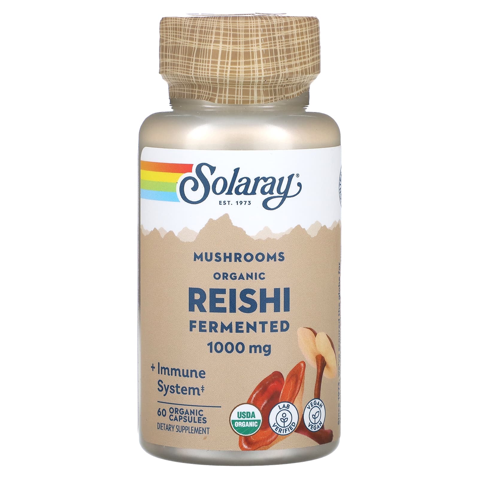Solaray, Fermented Reishi Mushroom, 500 mg, 60 VegCaps UPC 076280598407 | HiLife Vitamins