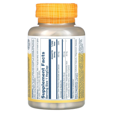 Solaray, Reacta-C w/Bioflav 500mg, 120 Vegetarian Capsules UPC 076280610741 | HiLife Vitamins