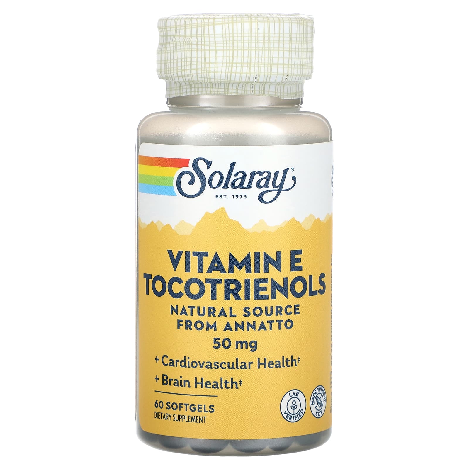 Solaray, Vitamine E Tocotrienols, 50 mg, 60 Softgels UPC 076280613575 | HiLife Vitamins