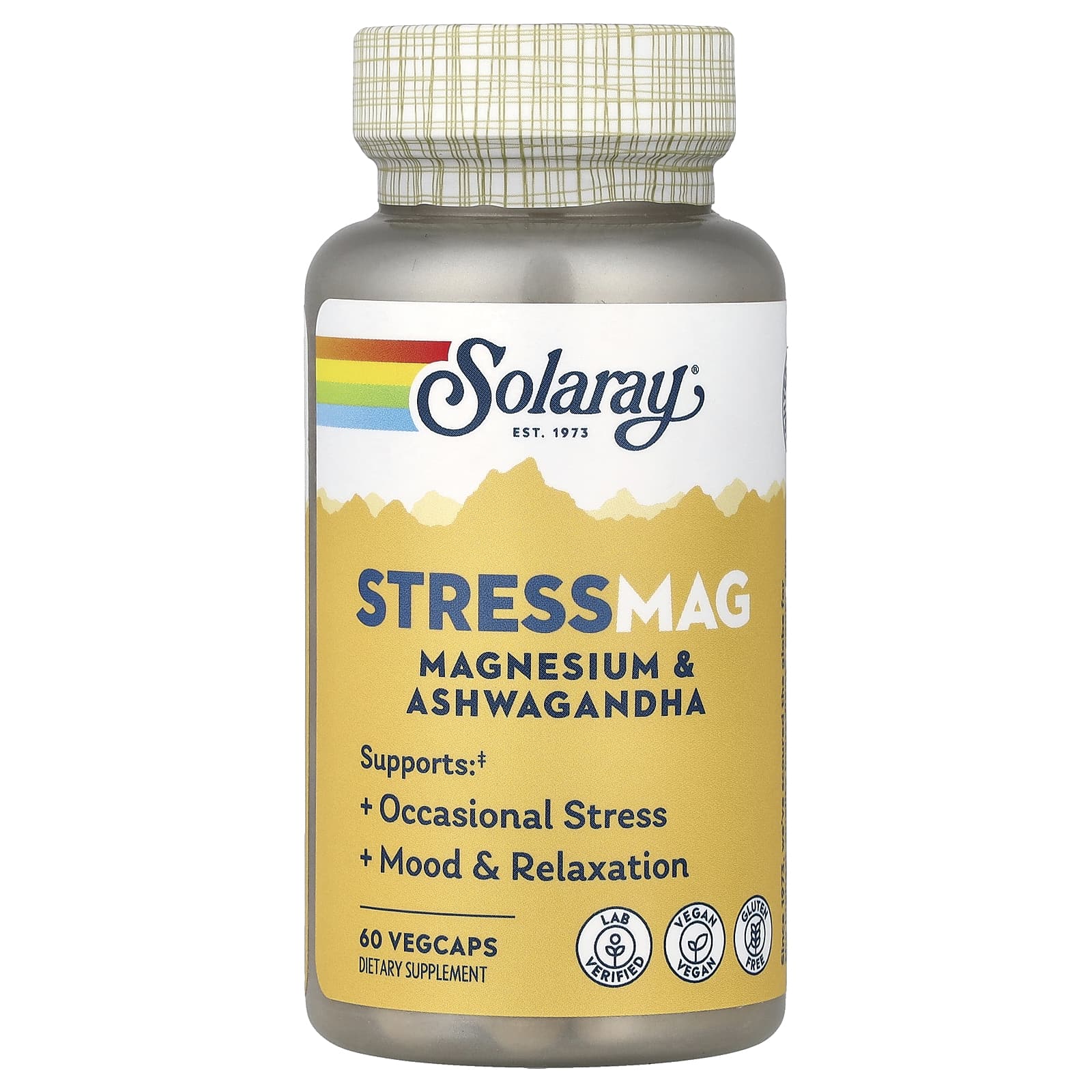Solaray, StressMag, Magnesium & Ashwagandha, 60 VegCaps UPC 076280615579 | HiLife Vitamins
