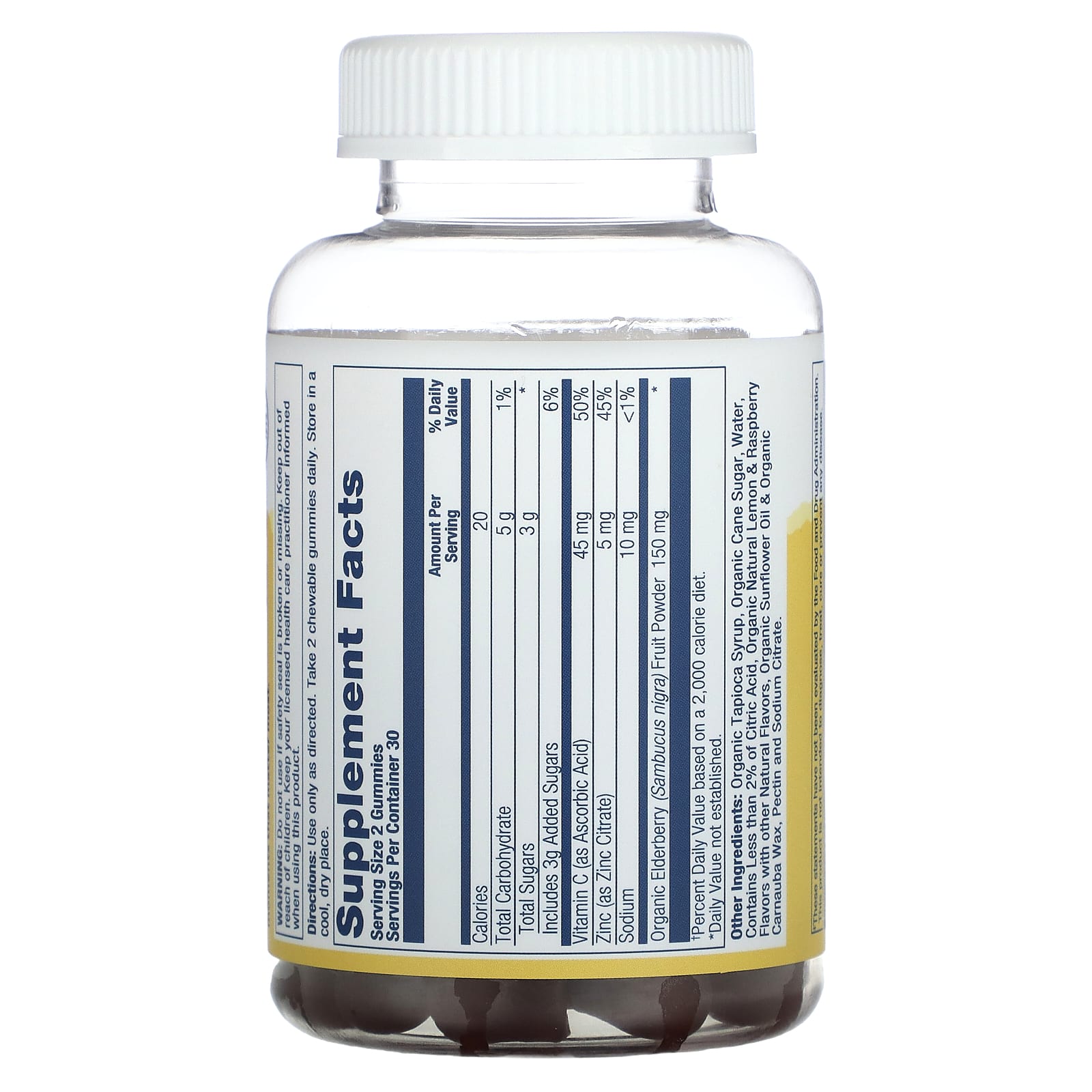 Solaray, Organic Elderberry, 60 Gummies UPC 076280635003 | HiLife Vitamins