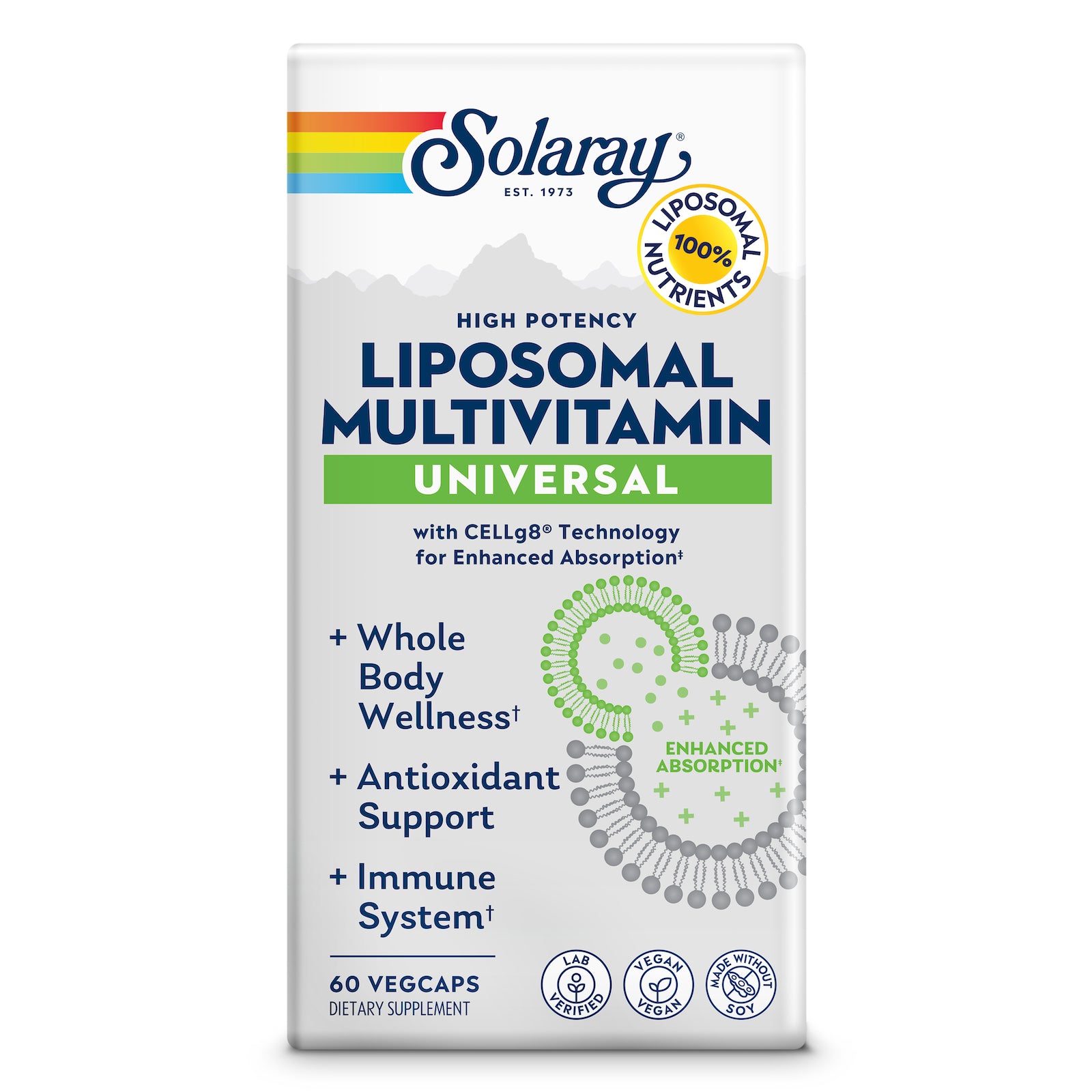 Solaray, Liposomal Multivitamin, Universal, 60 VegCaps UPC 076280640168 | HiLife Vitamins