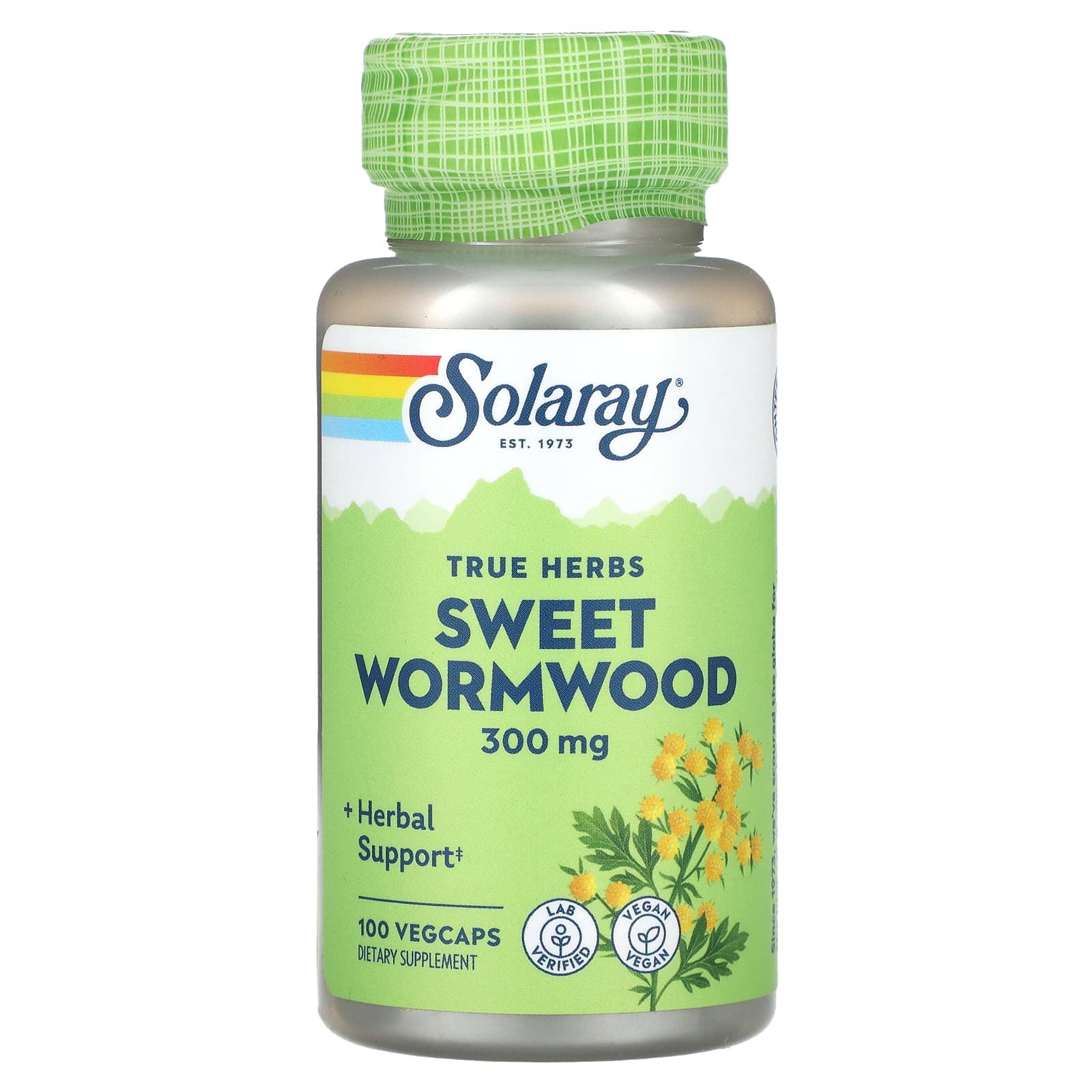 Solaray, Sweet Wormwood, 300 mg, 100 VegCaps UPC 076280658095 | HiLife Vitamins