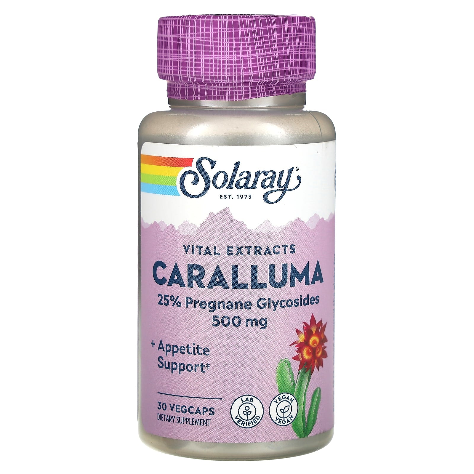 Solaray, Caralluma Extract 500mg, 30 VegCaps UPC 076280660548 | HiLife Vitamins