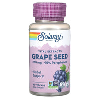 Solaray, Vital Extracts, Grape Seed , 200 mg, 60 VegCaps UPC 076280661187 | HiLife Vitamins