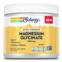 Solaray, Extra Strength, Magnesium Glycinate Powder, Unflavored, 8.4 oz (239 g) - 076280668636 | Hilife Vitamins