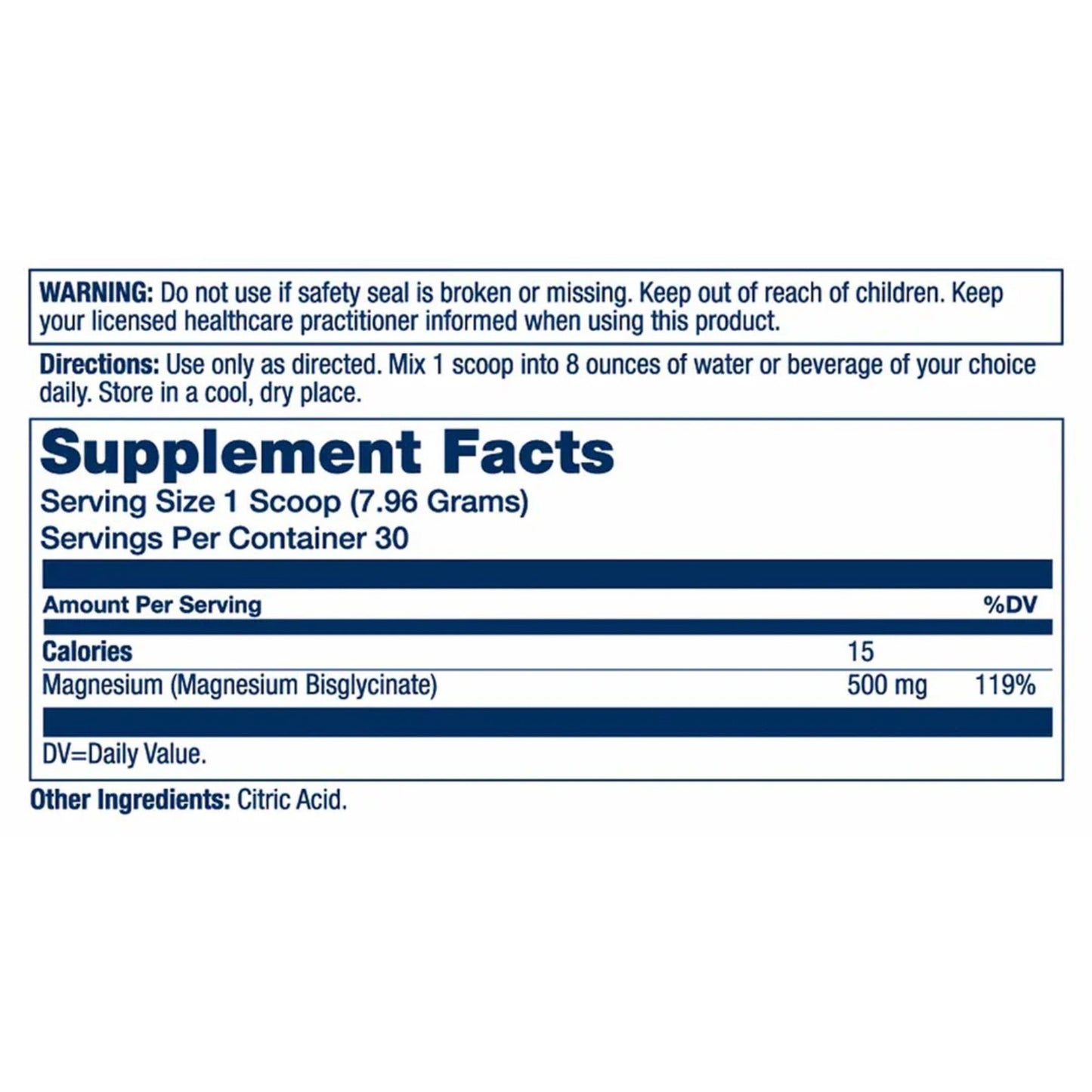Solaray, Extra Strength, Magnesium Glycinate Powder, Unflavored, 8.4 oz (239 g) - 076280668636 | Hilife Vitamins