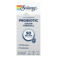 Solaray, Mycrobiome Probiotic Colon Formula, 50 Billion, 30 Enteric VegCaps UPC 076280669671 | HiLife Vitamins