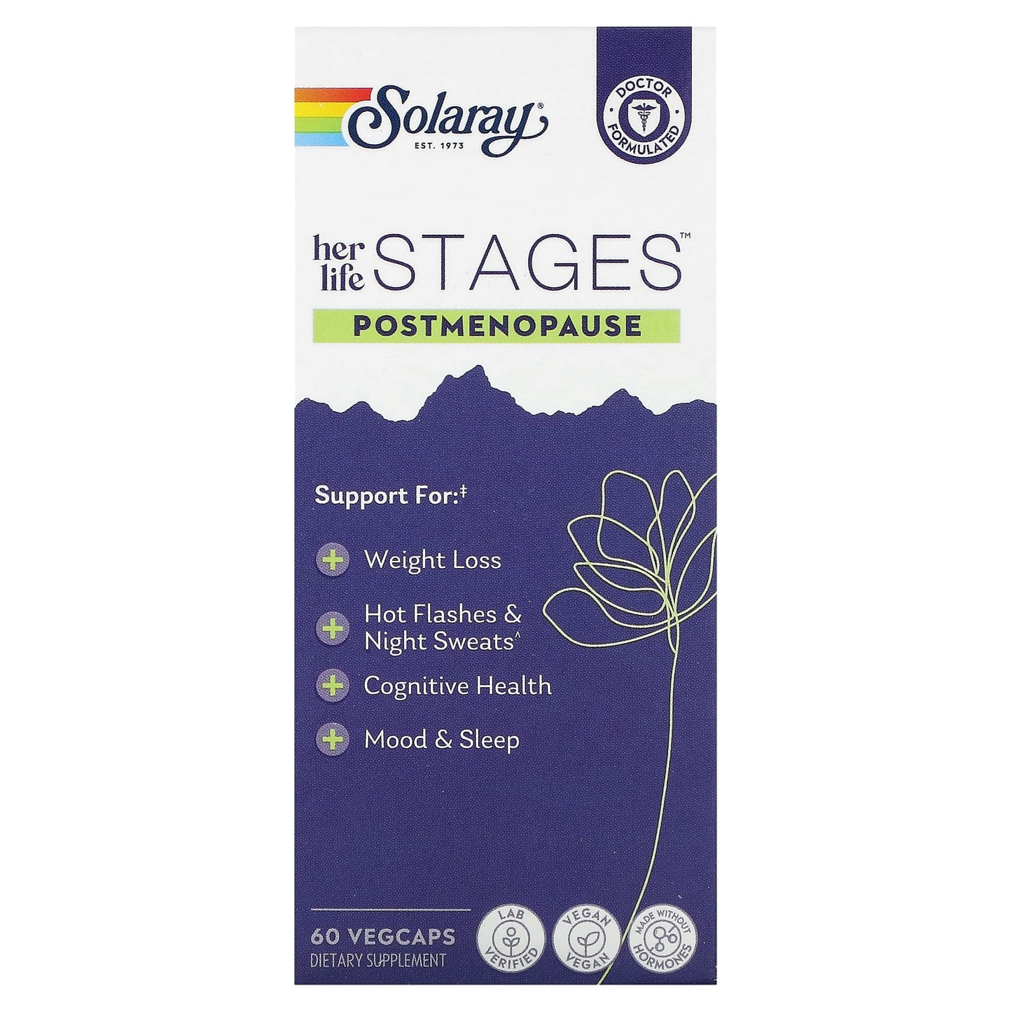 Solaray, Her Life Stages, Postmenopause, 60 VegCaps UPC 076280675559 | HiLife Vitamins