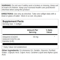 Solaray, Ubiquinol CoQ-10 50 mg, 30 Softgels UPC 076280676891 | HiLife Vitamins