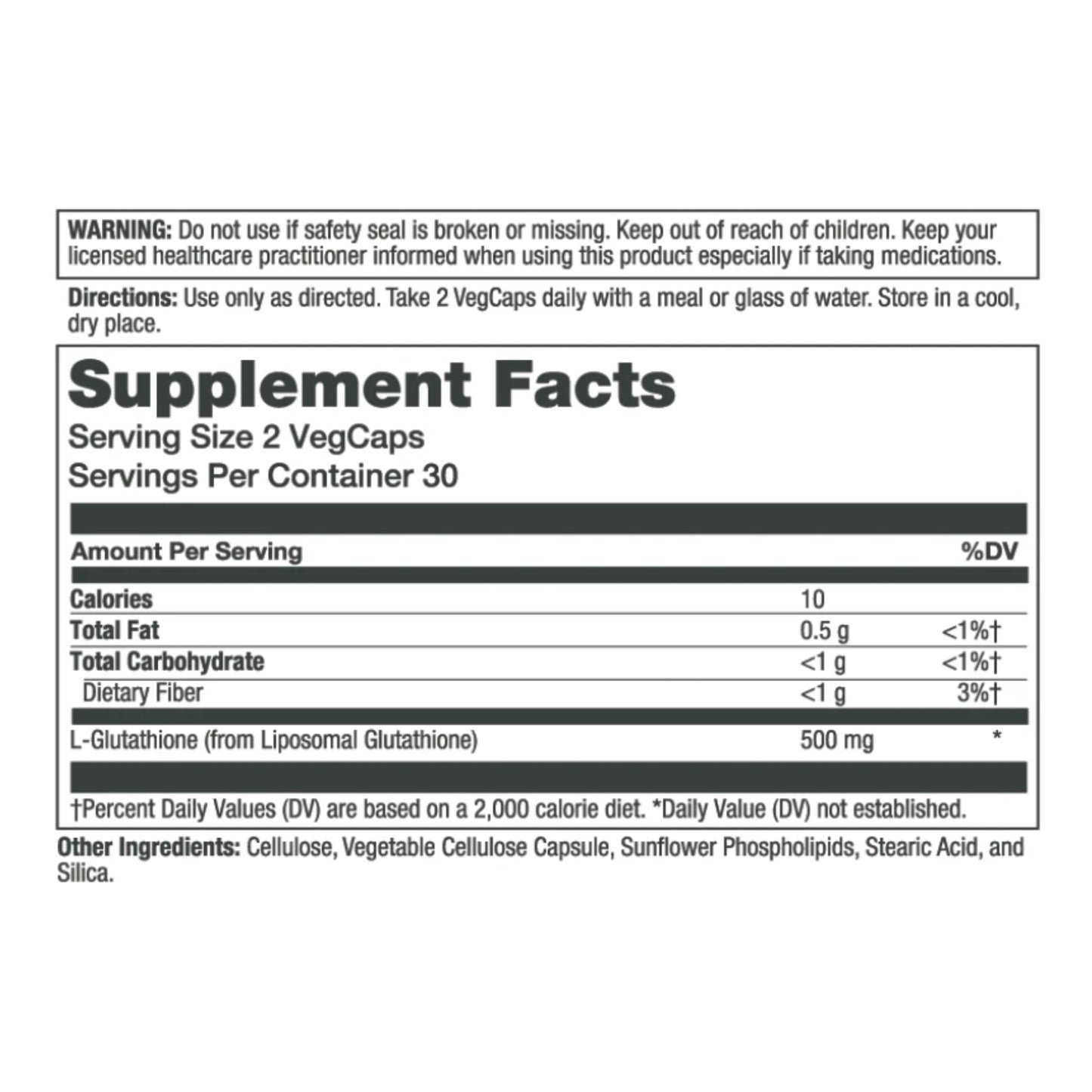 Solaray, Liposomal Glutathione, 60 VegCaps UPC 076280728507 | HiLife Vitamins