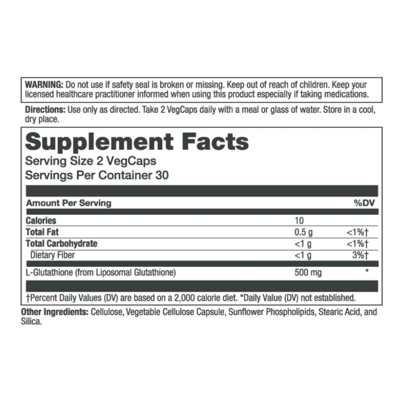 Solaray, Liposomal Glutathione, 60 VegCaps UPC 076280728507 | HiLife Vitamins