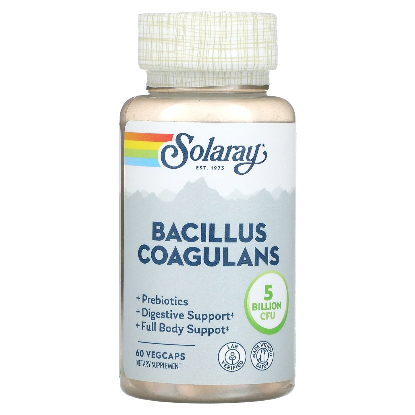 Solaray, Bacillus Coagulans 5 Billion, 60 Vegetarian Capsules UPC 076280731767 | HiLife Vitamins