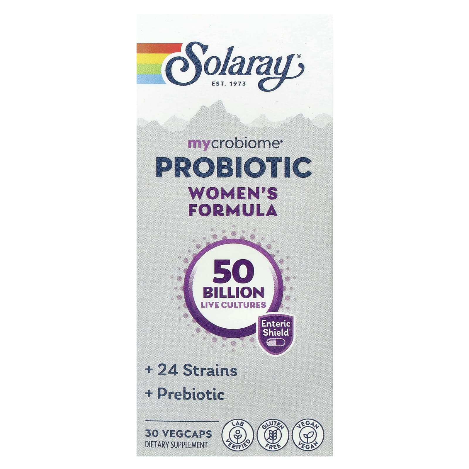 Solaray, Mycrobiome Probiotic, Women's Formula, 50 Billion, 30 Enteric VegCaps UPC 076280737202 | HiLife Vitamins
