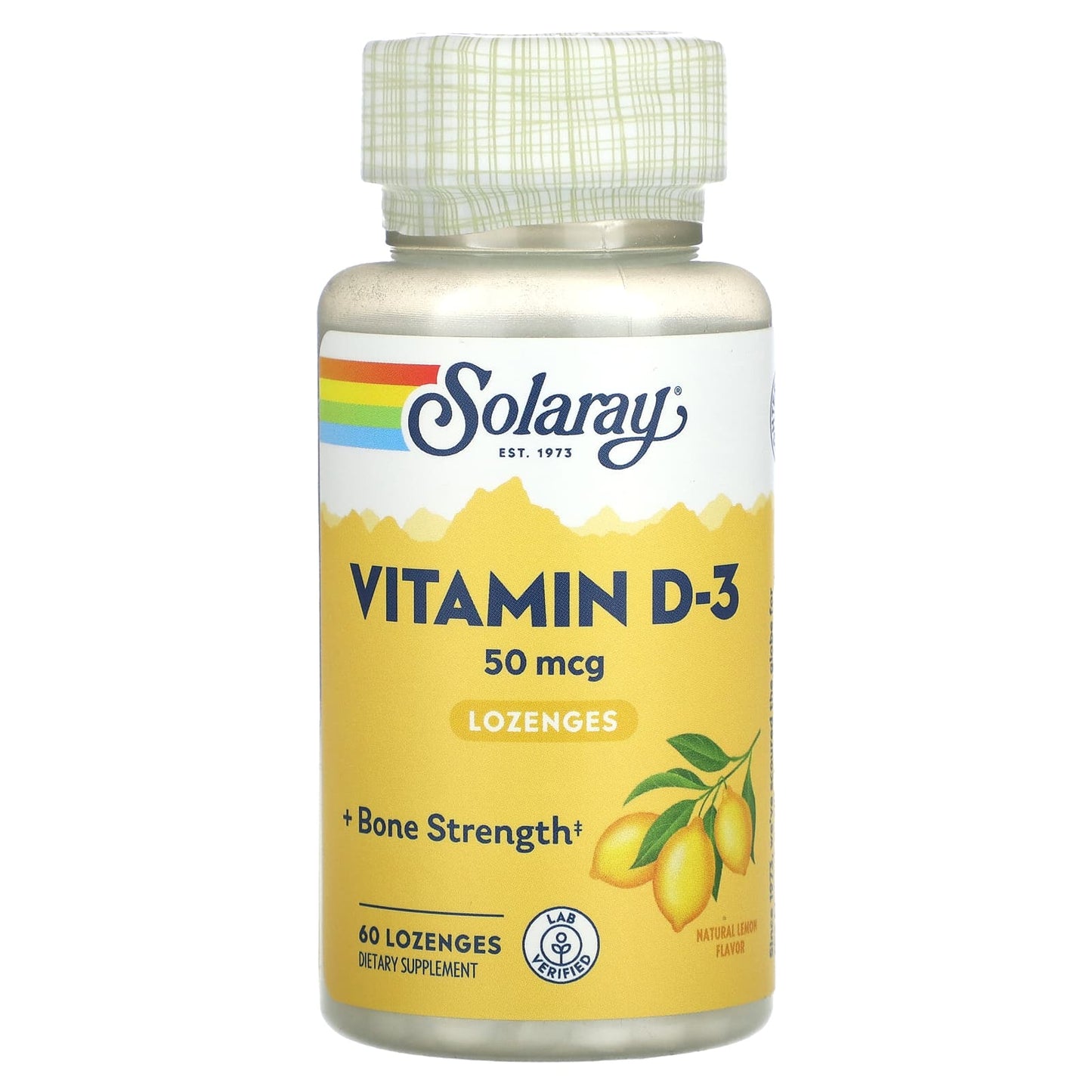Solaray, Vitamin D-3 Lozenges, Lemon Flavor, 50 mcg, 60 Lozenges UPC 076280796452 | HiLife Vitamins