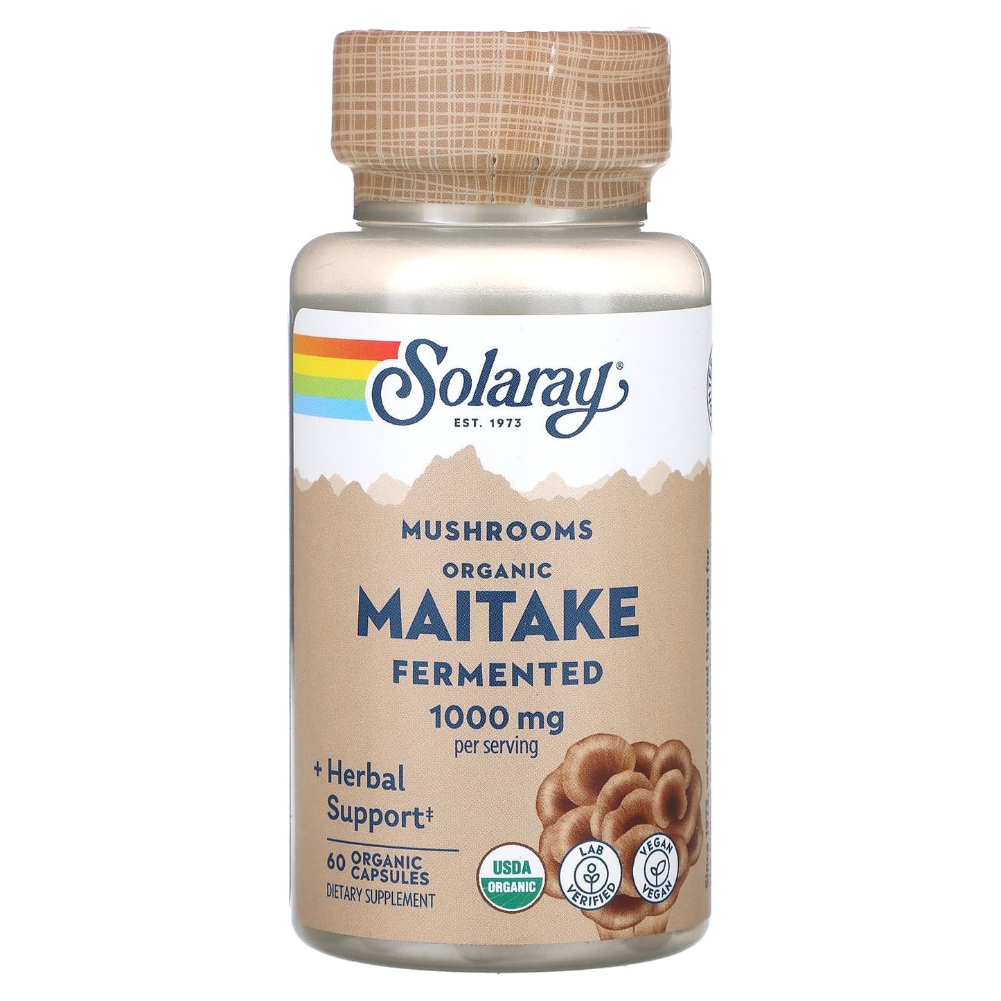 Solaray, Fermented Maitake, Mushrooms, 500 mg, 60 VegCaps UPC 076280908473 | HiLife Vitamins
