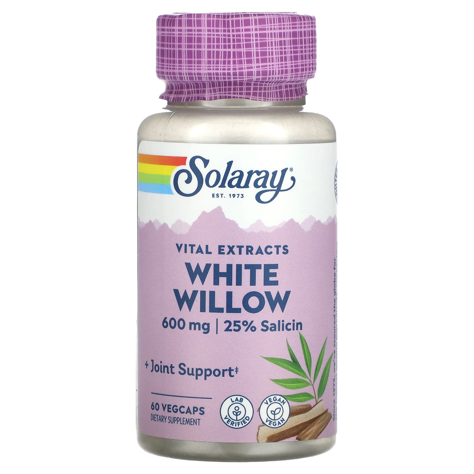 Solaray, WHITE WILLOW BARK EXT, 60 VegCaps UPC 076280983944 | HiLife Vitamins