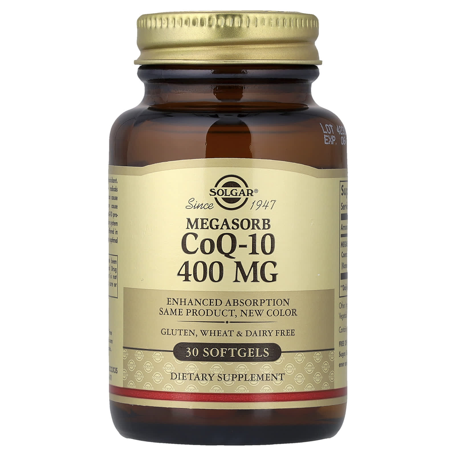 Solgar, Megasorb CoQ-10, 400 mg, 30 Softgels UPC 033984009547 | Hilife Vitamins