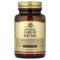 Solgar, Megasorb CoQ-10, 400 mg, 30 Softgels UPC 033984009547 | Hilife Vitamins