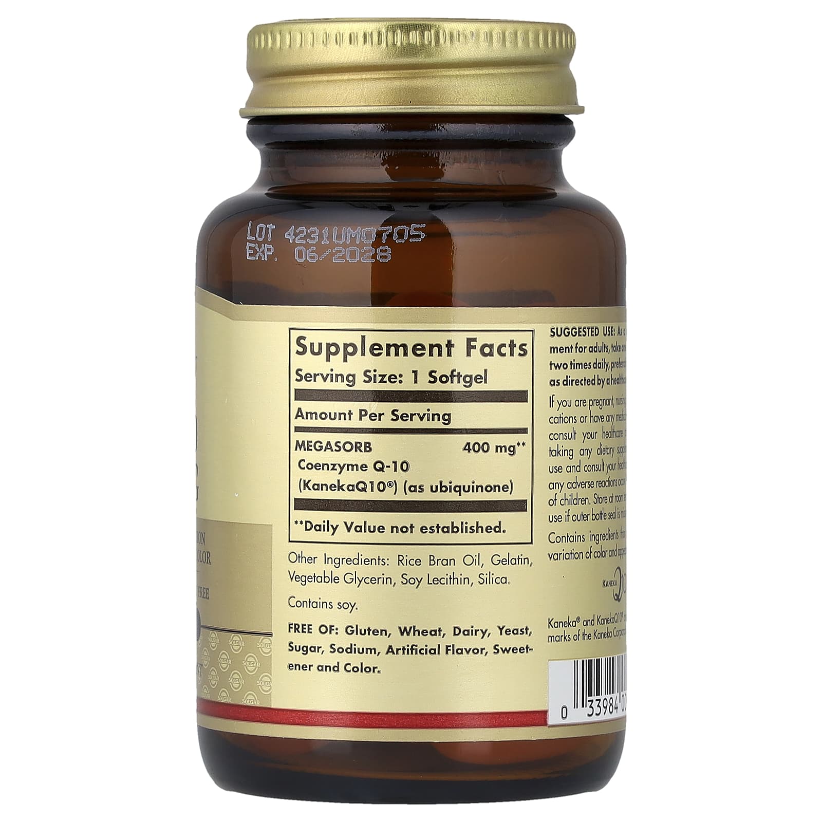 Solgar, Megasorb CoQ-10, 400 mg, 30 Softgels UPC 033984009547 | Hilife Vitamins