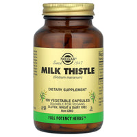 Solgar, Milk Thistle, 100 Vegetable Capsules UPC 033984039728 | HiLife Vitamins