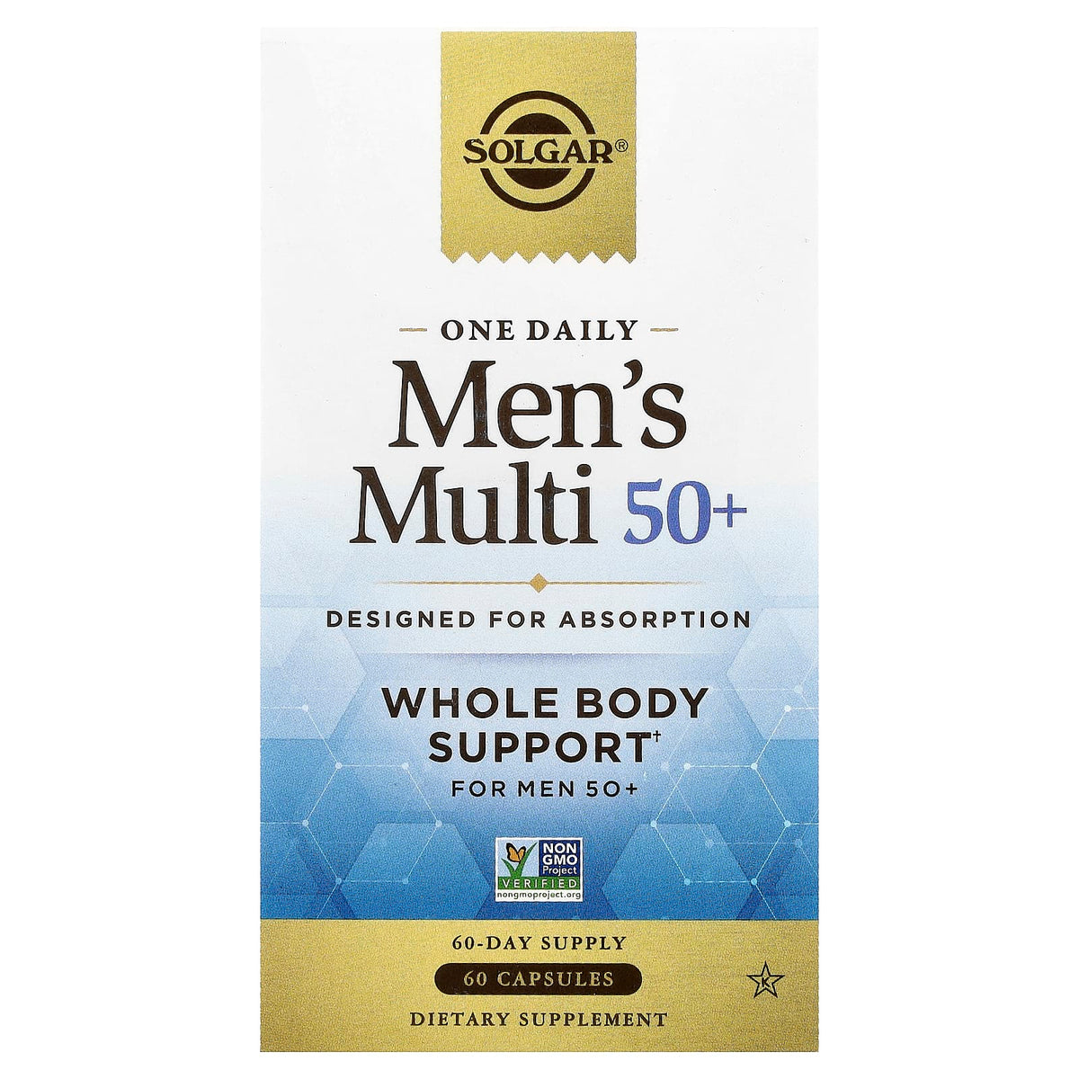 Solgar, One Daily Men's Multi 50+, 60 Capsules UPC 810122620150 | Hilife Vitamins