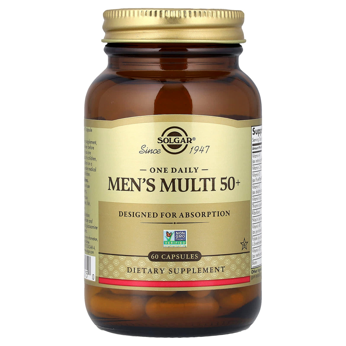 Solgar, One Daily Men's Multi 50+, 60 Capsules UPC 810122620150 | Hilife Vitamins
