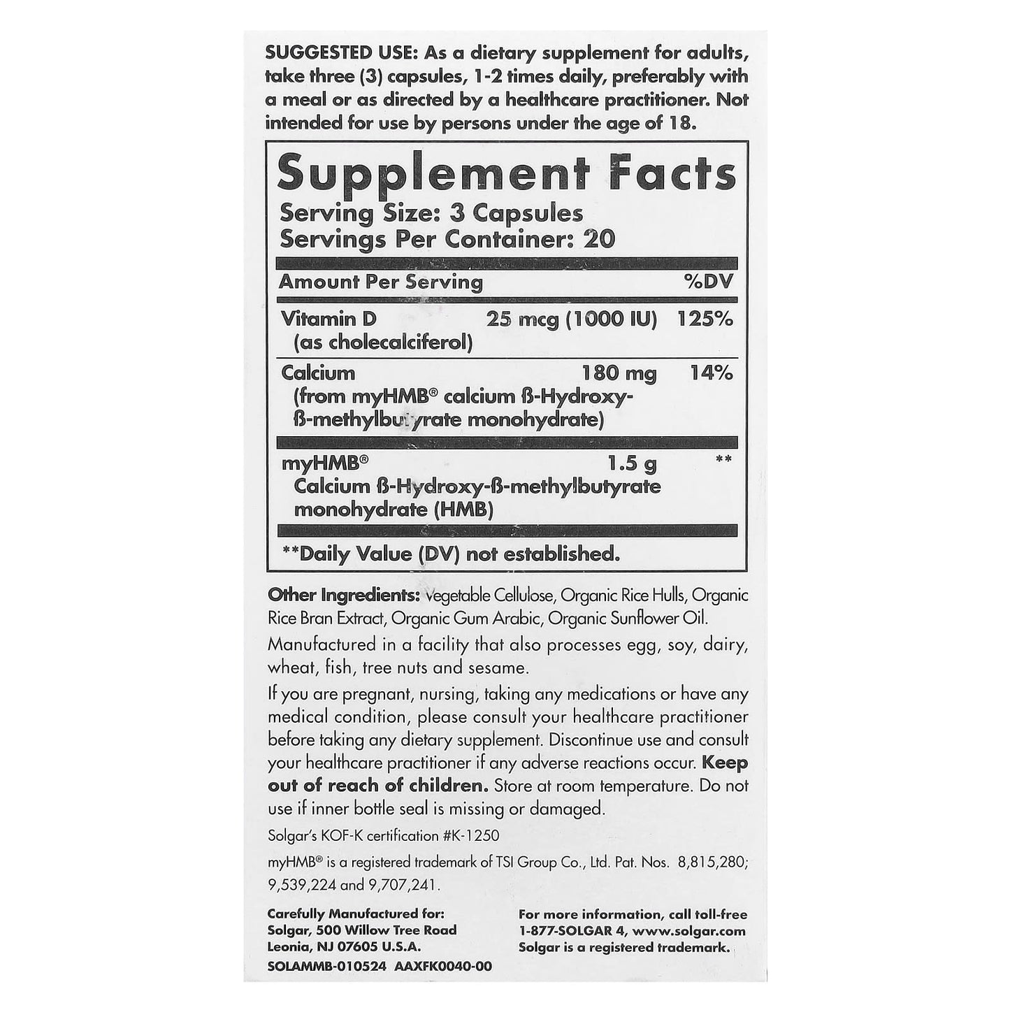 Solgar, Age-Defying Nutrition, Muscle Maintenance, 60 Capsules UPC 810122620259 | HiLife Vitamins