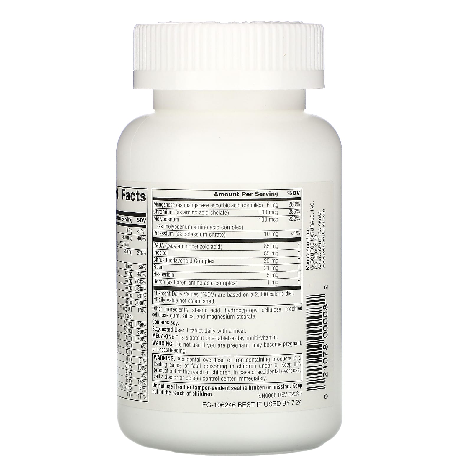 Source Naturals, Mega-One™, 60 Tablets UPC 021078000082 | HiLife Vitamins