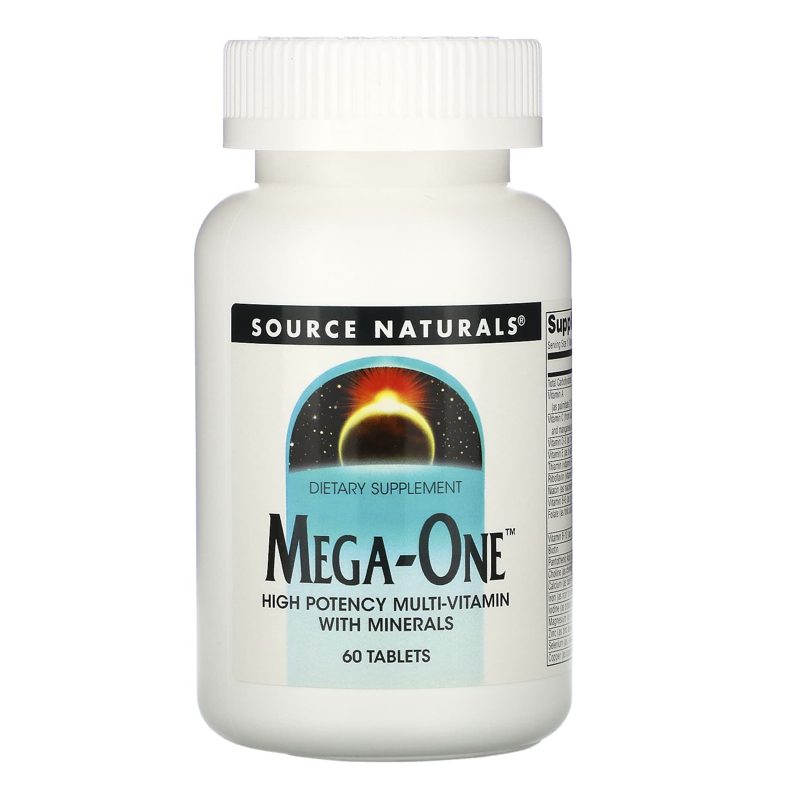 Source Naturals, Mega-One™, 60 Tablets UPC 021078000082 | HiLife Vitamins